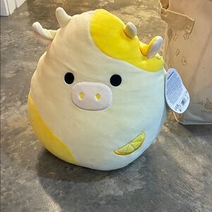Squishmallows Yellow and Cream Cow Plush